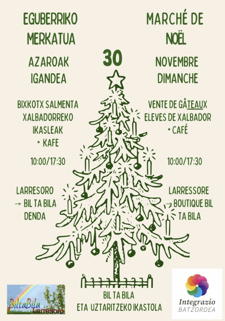 Marché de Noël le 30 novembre à Bil Ta Bila à Larressore